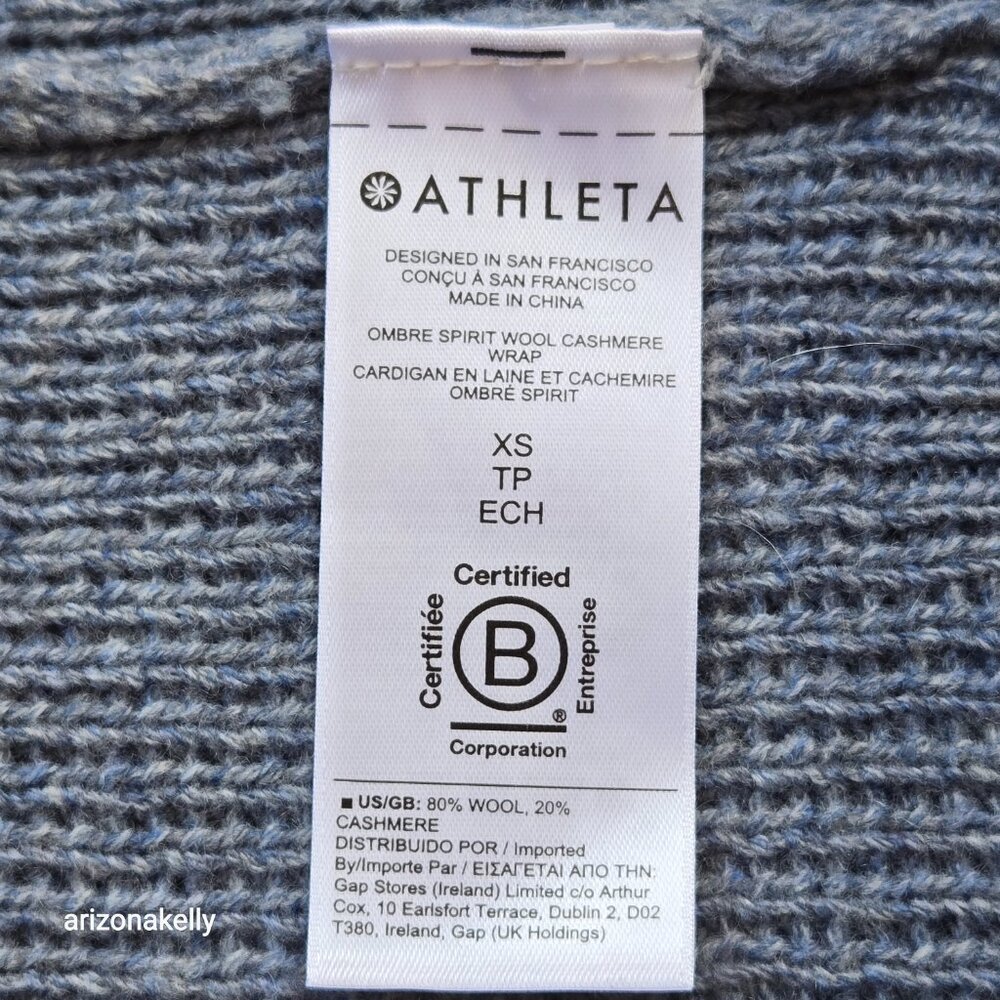 Athleta Spirit Wool Cashmere Ombre Wrap Duster Sweater Cardigan - Picture 11 of 15